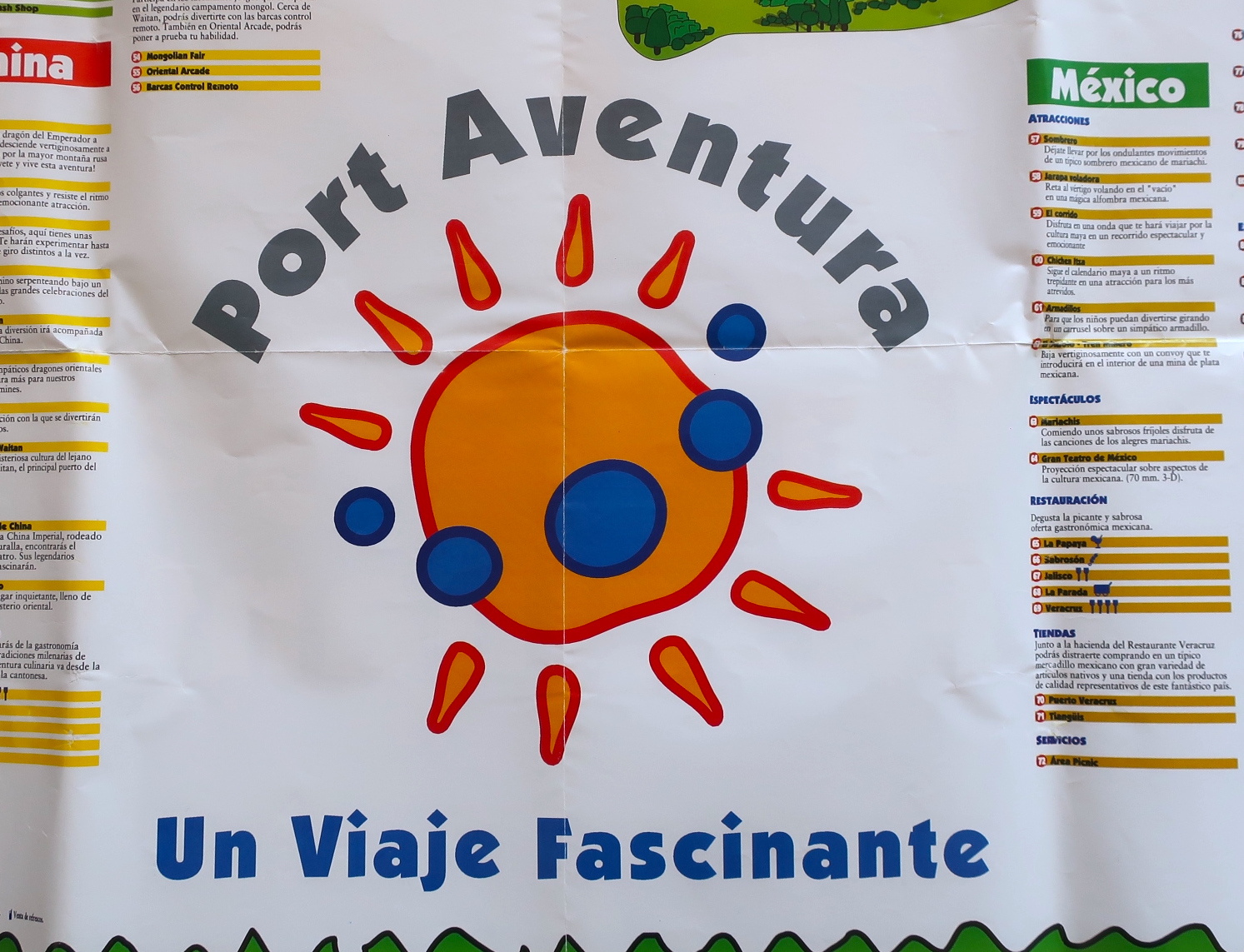 El primer mapa de PortAventura en 1994