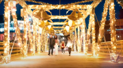 El parque luce con una iluminación navideña espectacular