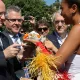 José Montilla pone la primera piedra de la área infantil de PortAventura