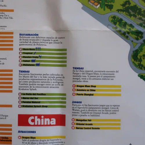 El primer mapa de PortAventura en 1994
