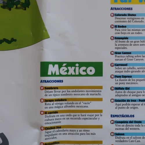 El primer mapa de PortAventura en 1994