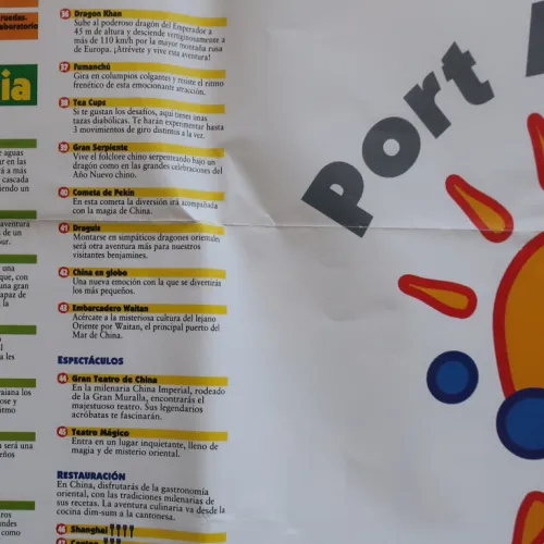 El primer mapa de PortAventura en 1994