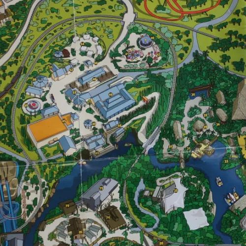El primer mapa de PortAventura en 1994