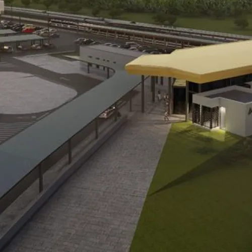La nueva estación de tren de Salou - PortAventura en construcción
