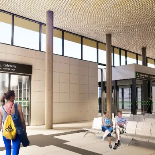 La nueva estación de tren de Salou - PortAventura en construcción