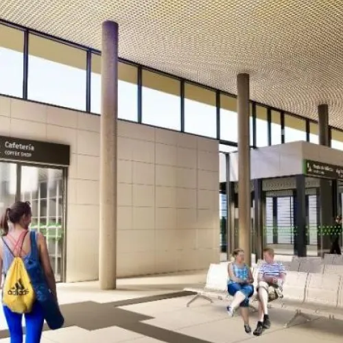 Renders de la nueva estación de tren de Salou - Port Aventura