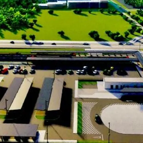 Renders de la nueva estación de tren de Salou - Port Aventura